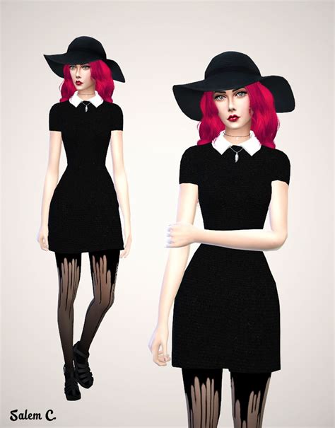 Salem C Black Collar Dress Ts4standalone1 Colormesh Edited By