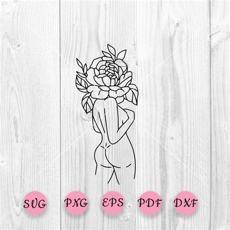Woman Body Svg Floral Woman Svg Woman With Flower Head Svg Etsy Canada