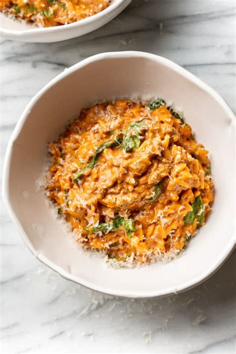 Ground Beef Orzo With Tomato Cream Sauce Salt And Lavender