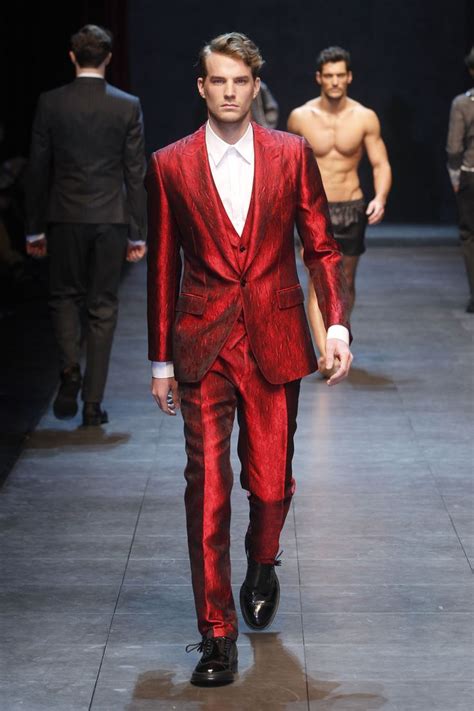 Dolce And Gabbana Mens Red Suit Style Chinese New Year
