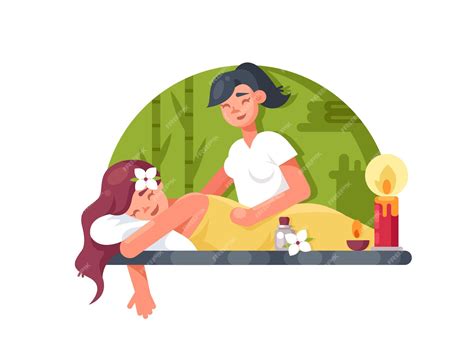 premium vector massage room spa masseuse makes cosmetic procedures girl vector illustration
