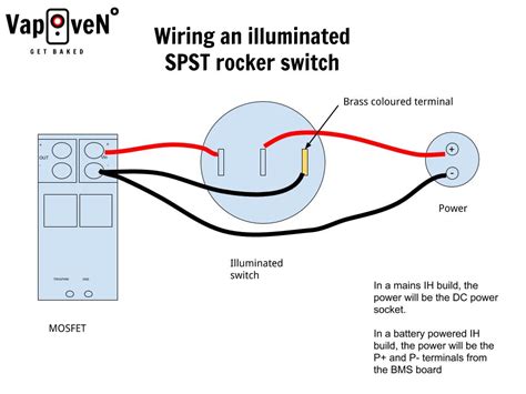 I am attaching both the datasheet for the switch, as well as a crude layout/wiring diagram of the power supply. Wiring an Illuminated SPST Rocker Switch • VapOven