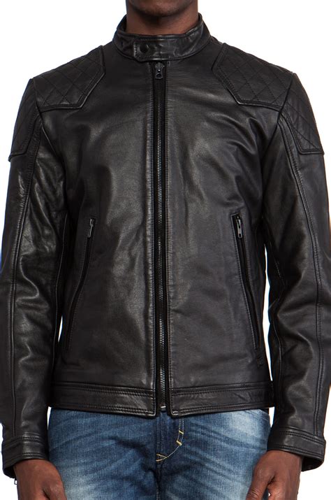 Lyst Diesel Laleta Leather Jacket In Black For Men