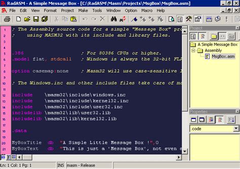 It is easy to use, but also very flexible with many options. 32-bit Assembly for Windows using MASM32