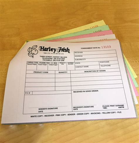 For consignment notes, you can find the tracking number below the barcode found on the top right hand corner of the consignment note. Consignment Note Books Printing Perth - G Force Printing