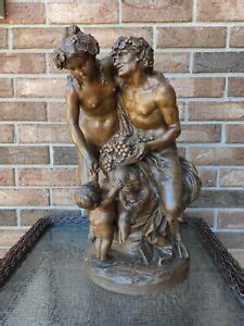 Antique Terracotta Faun Bacchus Nymph Statue Group After CLODION Marked Xix Cent EBay