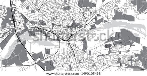 Urban Vector City Map Randers Denmark Stock Vector Royalty Free