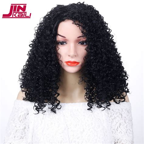 Jinkaili Wig Long Afro Kinky Curly Wigs For Women Heat Resistant Synthetic Hair Wigs African