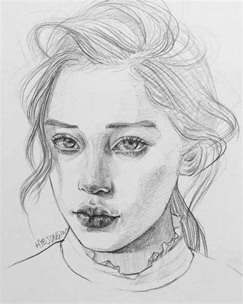 Hyejung1011 Pencil Sketch Drawing Face Drawing Girl Drawing Pencil
