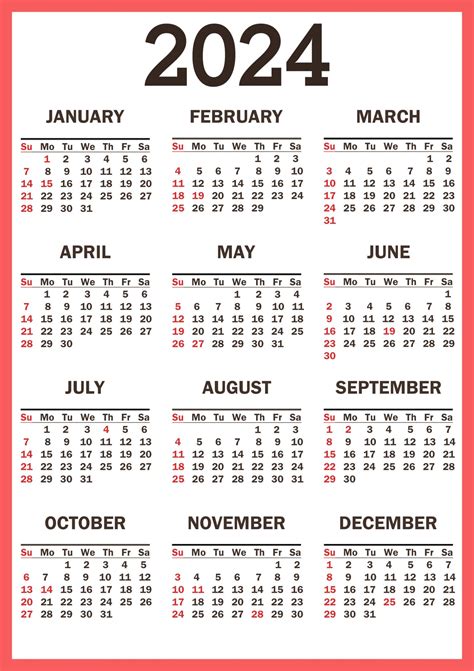 2024 Monthly Calendar With Holidays Printable Free Pdf Download Pdf