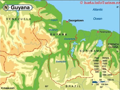 Harta Guyana Consulta Harta Fizica A Guyanei Pe Infoturismro