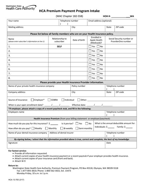 Form Hca13 705 Download Printable Pdf Or Fill Online Hca Premium