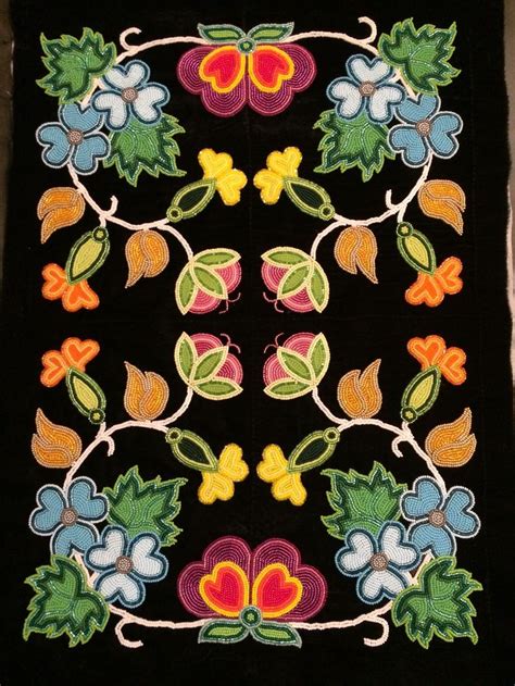 Ojibwe Floral Dress Panel Beadwork In 2023 Bead Art Native Beading
