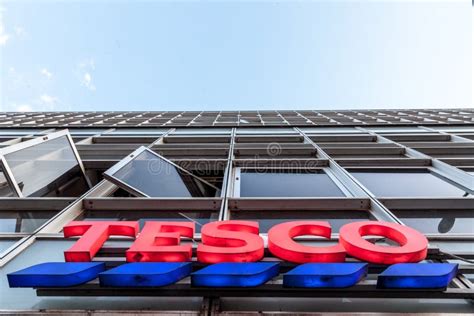 Tesco Company Logo On The Supermarket Building On March 3 2017 In