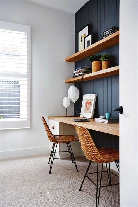 The mini garden office is large enough to house a desk, chair and bookshelves with room to spare for the inevitable office paraphernalia. 35 Floating Shelves Ideas For Different Rooms - DigsDigs