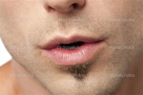 Attractive Lips Of A Male — Stock Photo © Kozzi2 24307447