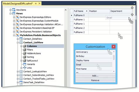 List View Columns Customization Expressapp Framework Devexpress Documentation