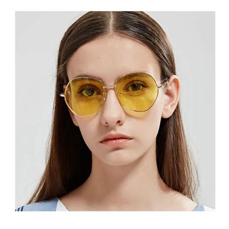 2018 hexagon sunglasses women small frame polygon sunglasses men brand designer blue pink clear