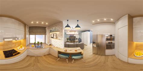 3d Illustration Spherical 360 Degrees Seamless Panorama Of Living Room