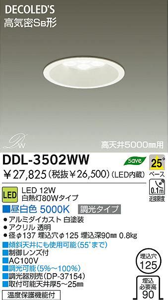 DAIKO ダイコー 大光電機 LED高天井用ダウンライト DDL 3502WW 商品紹介 照明器具の通信販売インテリア照明の通販