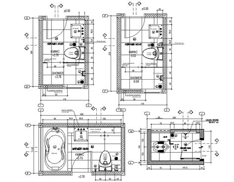 Bath Room Top View Plan With Detail Dwg File Cadbull Images And