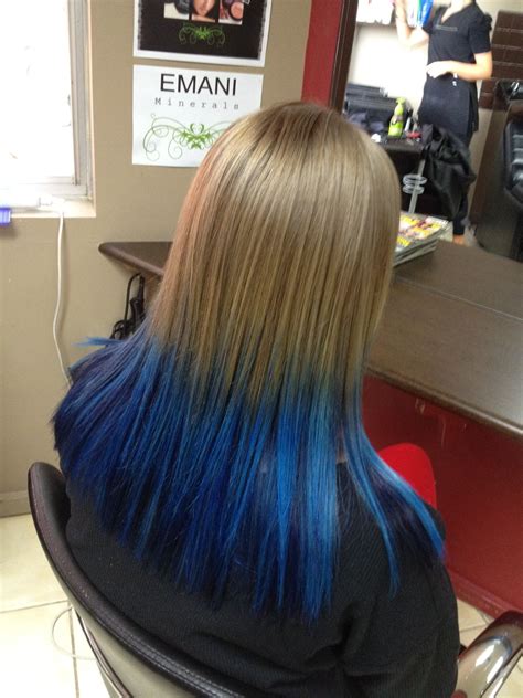 Blue Dip Dye Hair Dipped Hair Long Hair Styles Skin Nails Crafts