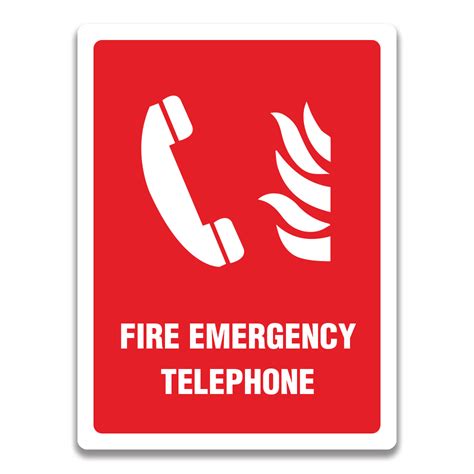 FIRE EMERGENCY TELEPHONE SIGN Safety Sign And Label