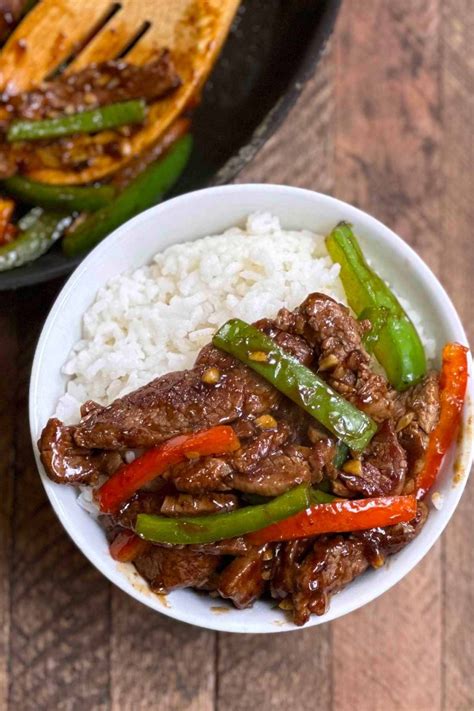 Quick And Easy Pepper Steak And Rice Recipe Izzycooking