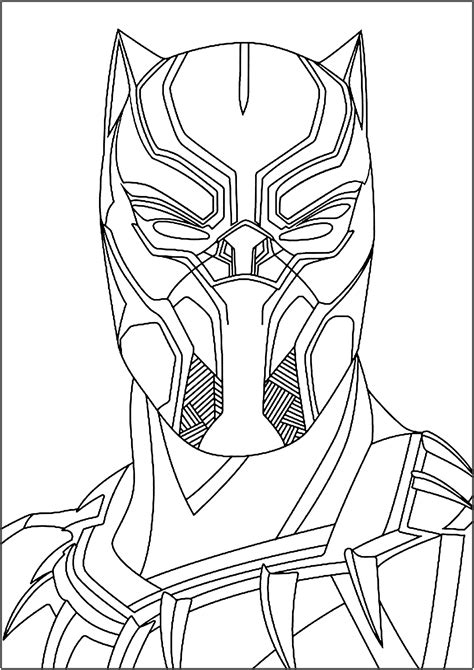Black Panthers Face Black Panther Kids Coloring Pages