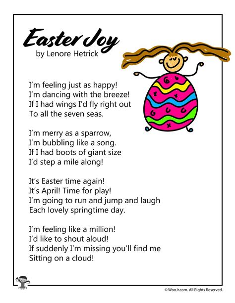 Easter Joy Poem For Kids Woo Jr Kids Activities Easter Poems