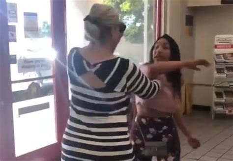 Gas Station “karen” Gets The Sht Slapped Out Of Her For Telling Woman