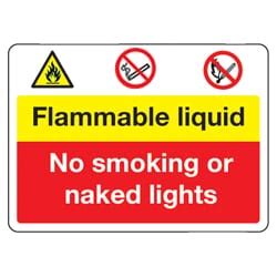 Flammable Liquid No Smoking Or Naked Lights Sign Directa Uk Ltd