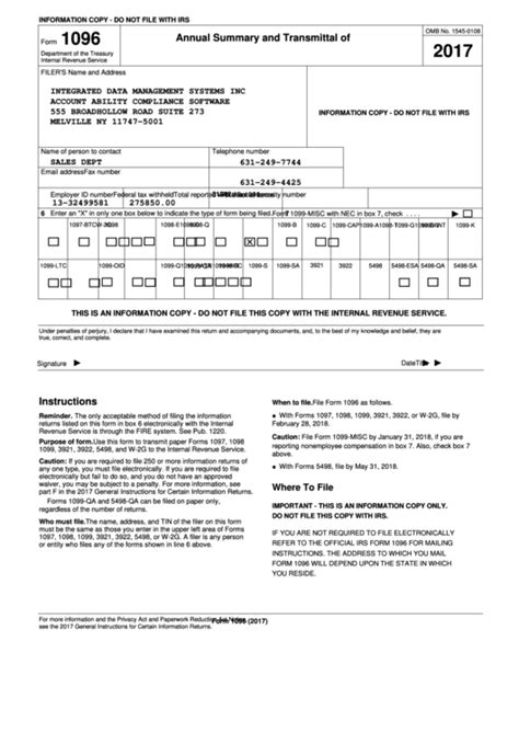 Top 12 Form 1096 Templates Free To Download In Pdf Format