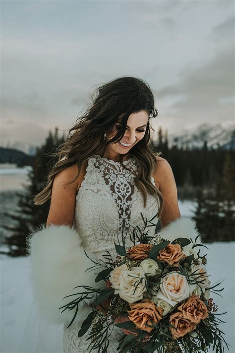 Freezing Canmore Winter Wedding Rocky Mountain Bride