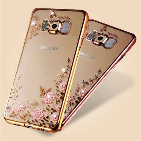 Phone Cases S8 Edge Gel Rhinestones Soft Tpu Plating Case For Samsung