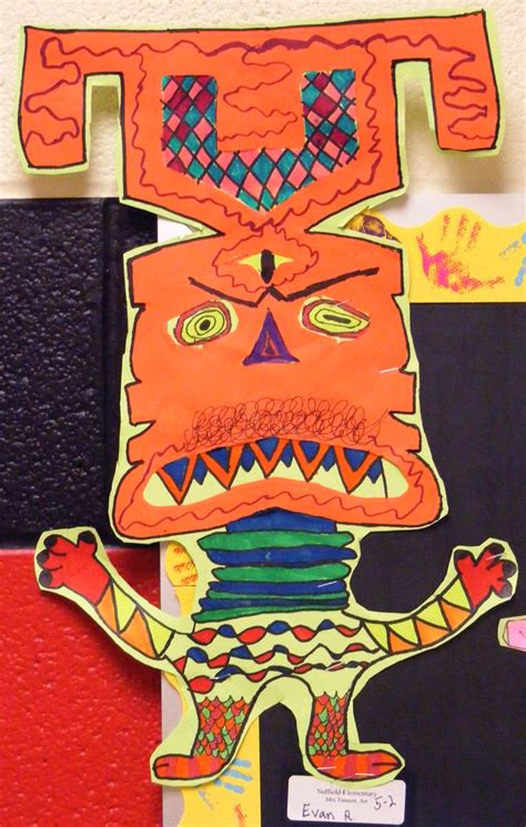 Suffield Elementary Art Blog 5th Grade Name Monsters