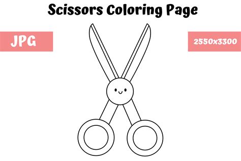 Scissors Coloring Page for Kids Gráfico por MyBeautifulFiles Creative
