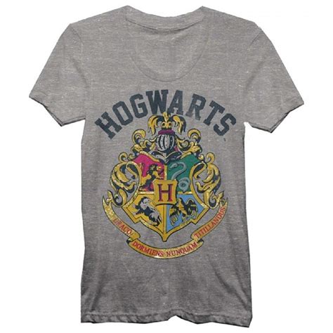 Buy Harry Potter Girls Distressed Hogwarts School Crest Logo T Shirt