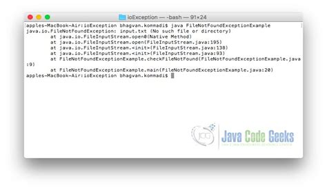 Java Ioexception Error Message