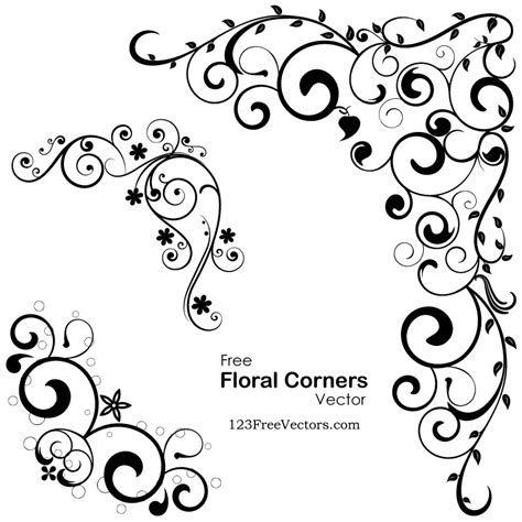 Vector Floral Corners 123freevectors