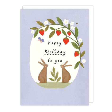 The Art File Rabbits Hoppy Birthday Card Wf09