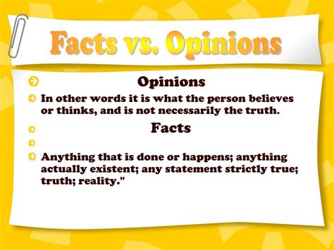 Ppt Differentiating Between Facts And Opinions Powerpoint