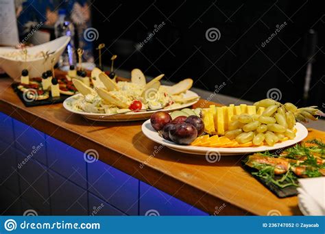 Meal Festive Buffet Table For Guests Stock Photo Image Of Catering