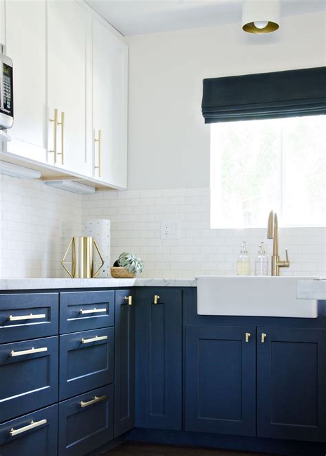 18 posts related to blue kitchen cabinets gold hardware. My Navy Kitchen - Updated Photos | The Vintage Rug Shop