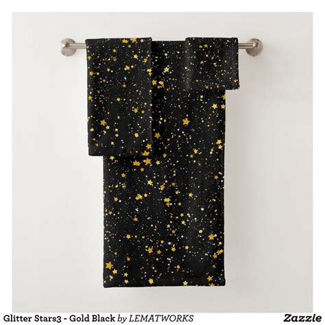 Towels originated in turkey for the ceremonial bathing of brides. Glitter Stars3 - Gold Black Bath Towel Set | Zazzle.com in 2020 | Bath towel sets, Towel set ...