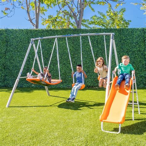 Sportspower Gladstone Metal Swing Set Residential 3 Swings Metal Swing