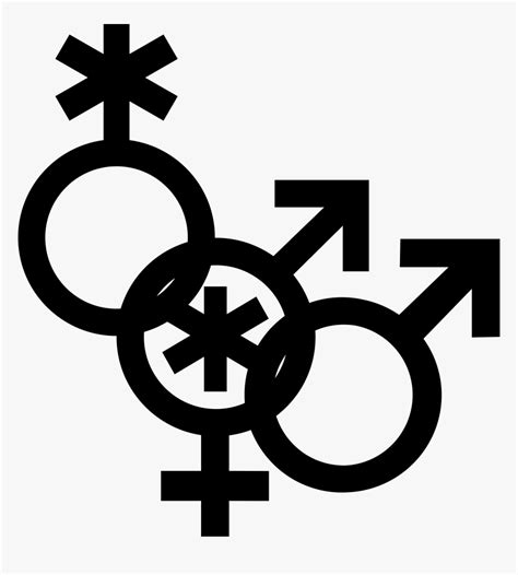 nonbinary man and woman symbol interlocked with a nonbinary gender symbol icon non binary hd