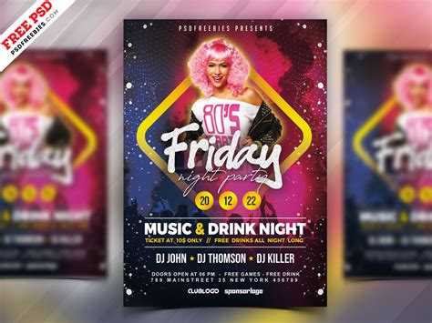 Friday Night Party Flyer Psd