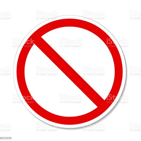 Prohibition No Symbol Red Round Stop Warning Sign Template Isolated
