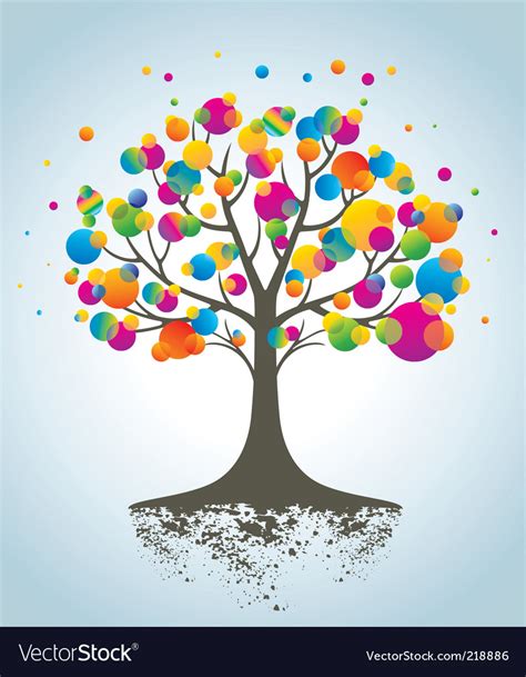 Colorful Tree Royalty Free Vector Image Vectorstock